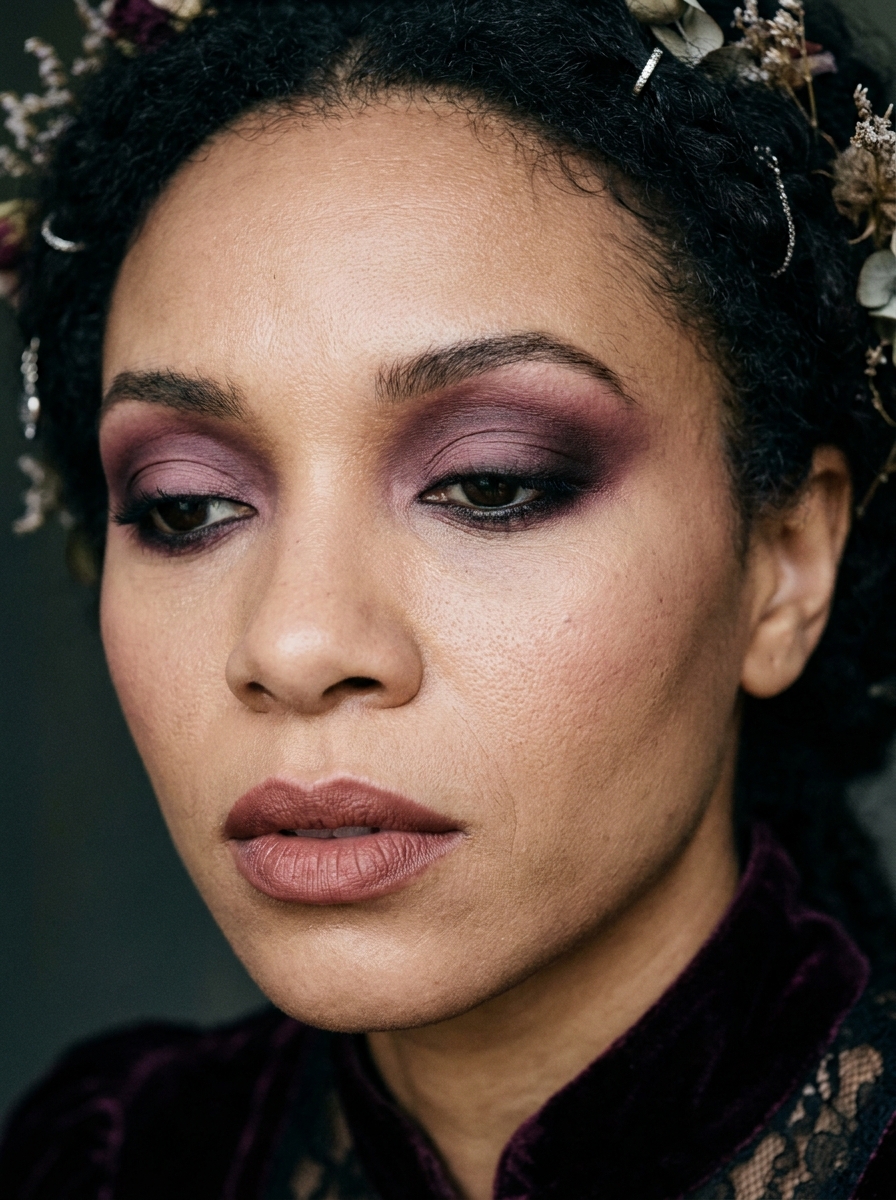 Dark Plum Smokey Eye als Hexen Makeup Ideen Inspiration 2026